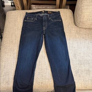 7 For All Mankind Women's Kimmie Dark Blue Straight Leg Jeans